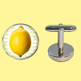 Bassin and Brown Lemon Fruit Cufflinks - Yellow and White