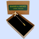Bassin and Brown Windmill Jacket Lapel Pin - Gold
