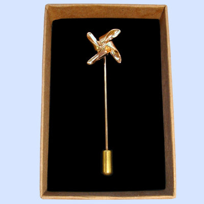 Bassin and Brown Windmill Jacket Lapel Pin - Gold