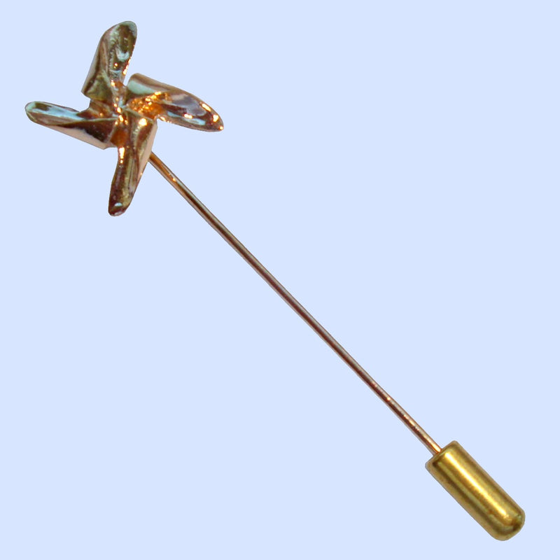 Bassin and Brown Windmill Jacket Lapel Pin - Gold