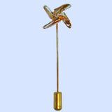 Bassin and Brown Windmill Jacket Lapel Pin - Gold