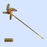 Bassin and Brown Windmill Jacket Lapel Pin - Gold