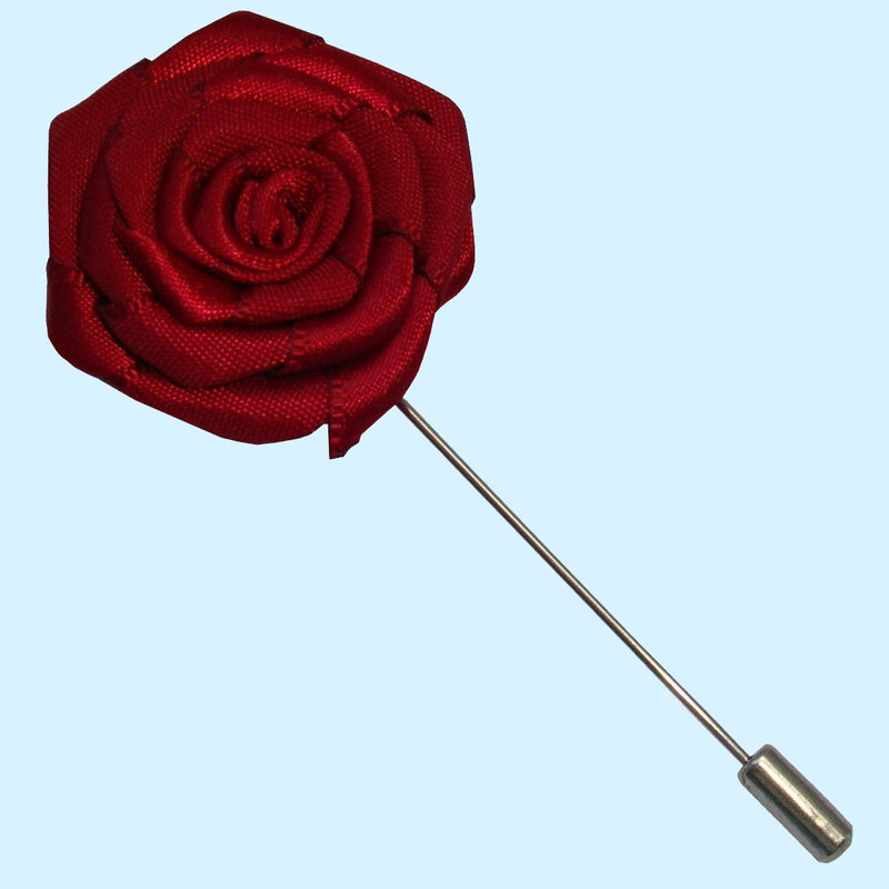Bassin and Brown Wine Rose Jacket Lapel Pin - 4cm Diameter