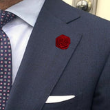 Bassin and Brown Wine Rose Jacket Lapel Pin - 4cm Diameter