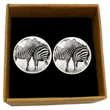 Bassin and Brown Zebra Cufflinks - Black and White