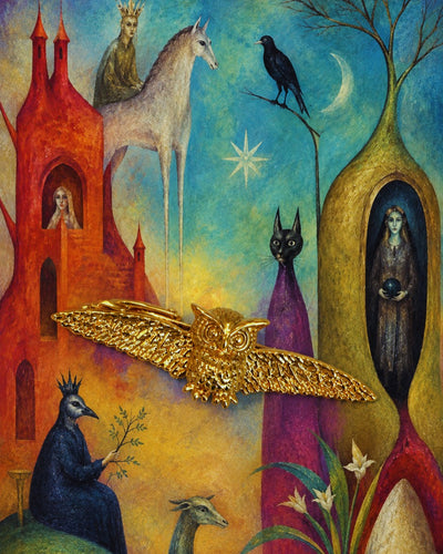 Bassin and Brown Gold Owl Tie Bar