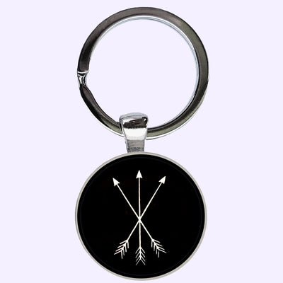 Bassin and Brown Crossed Arrows Keyring - Black and White