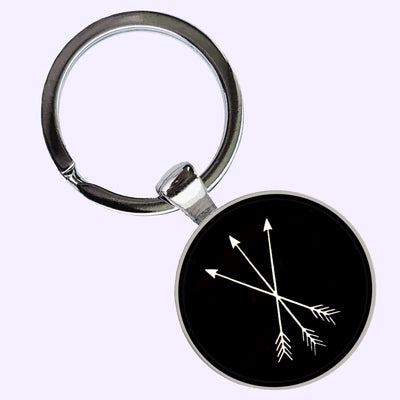 Bassin and Brown Crossed Arrows Keyring - Black and White