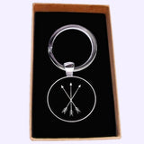 Bassin and Brown Crossed Arrows Keyring - Black and White