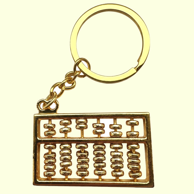 Bassin and Brown Gold Plated Abacus Keyring