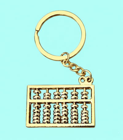 Bassin and Brown Gold Plated Abacus Keyring