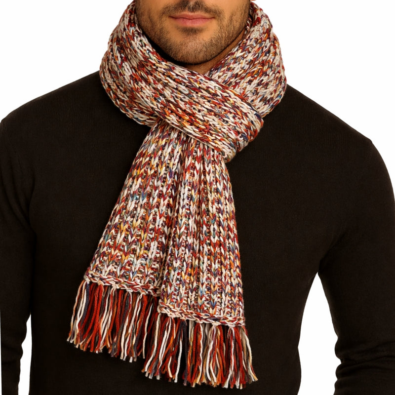 Bassin and Brown Aurelia Chunky Acylica Fringed Scarf  - Multi Coloured