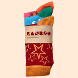 Bassin And Brown Bamboo Socks Three Pack- Starflash Designs and Multi Colours