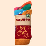 Bassin And Brown Bamboo Socks Three Pack- Starflash Designs and Multi Colours