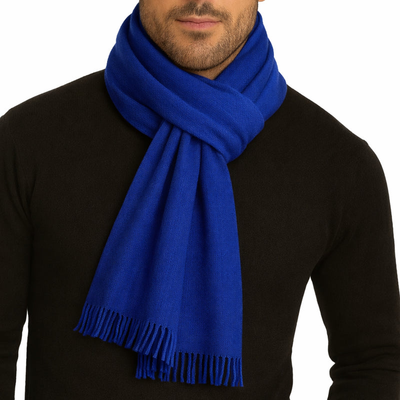 Bassin and Brown Bedser Plain Wool Scarf - Royal Blue