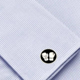 Bassin and Brown Boxing Gloves Cufflinks - Black and White