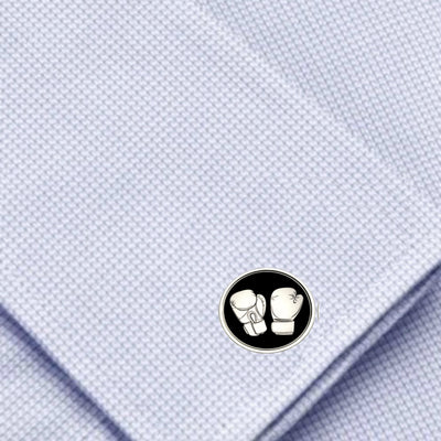 Bassin and Brown Boxing Gloves Cufflinks - Black and White
