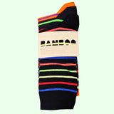 Bassin and Brown 100% Bamboo Stripe 3 Pack Socks - Black, Charcoal and Orange