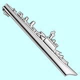 Bassin and Brown Battleship Tie Bar - Silver
