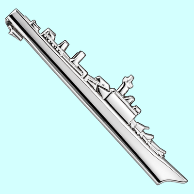 Bassin and Brown Battleship Tie Bar - Silver