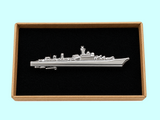 Bassin and Brown Battleship Tie Bar - Silver