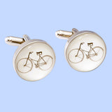 Bassin and Brown White and Brown Vintage Bicycle Cufflinks