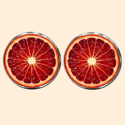 Bassin and Brown Sliced Blood Orange Fruit Cufflinks