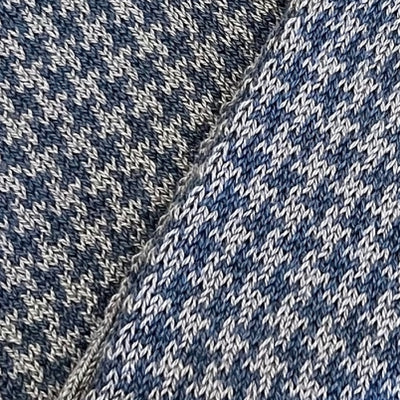 Bassin and Brown Brandyn Herringbone Check Socks - Blue and Grey