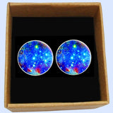 Bassin and Brown Cosmic Space Nebula Cufflinks – Blue and White