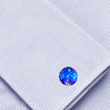 Bassin and Brown Cosmic Space Nebula Cufflinks – Blue and White