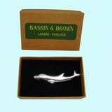 Bassin and Brown Dolphin Tie Bar - Silver