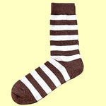 Bassin and Brown Cubillas Hooped Striped Men's Socks - Brown and Beige