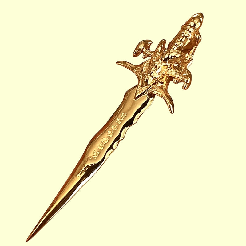 Bassin and Brown Gold Medieval Sword Tie Bar