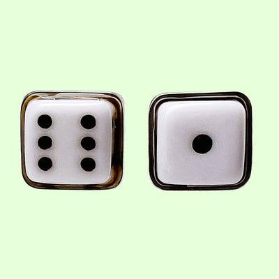 Bassin and Brown Dice Cufflinks - White, Black and Silver
