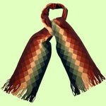 Bassin and Brown Edrich Diamond Wool Scarf - Orange, Yellow, Green and Brown