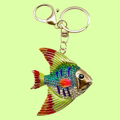 Bassin and Brown Multi-Coloured Rhinestone Tropical Fish Keyring