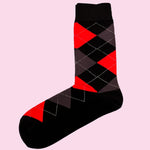 Bassin and Brown Fleta Argyle Socks – Black, Dark Grey and Red
