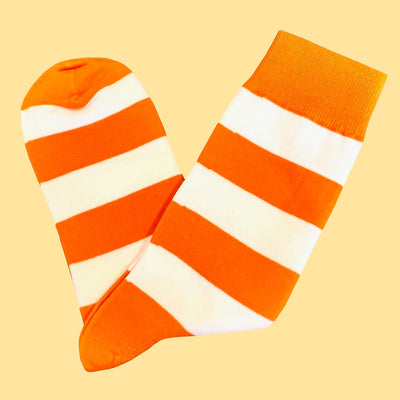 Bassin and Brown Matthews Hooped Stripe Socks - Orange and White