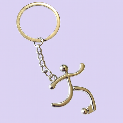 Bassin and Brown Silver Footballer Keyring