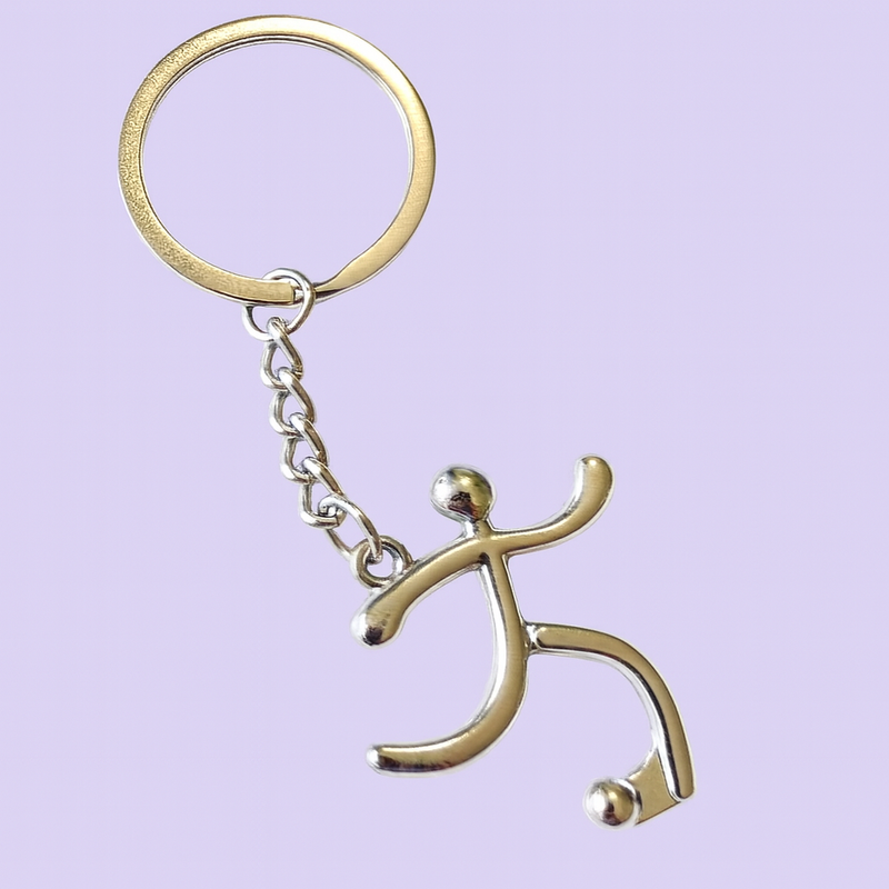 Bassin and Brown Silver Footballer Keyring