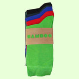 Bassin and Brown 5 Pack Bamboo Plain Socks - Green, Red, Sea Green, Black and Blue