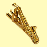Bassin and Brown Gold Saxophone Tie Bar