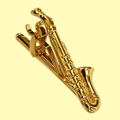 Bassin and Brown Gold Saxophone Tie Bar