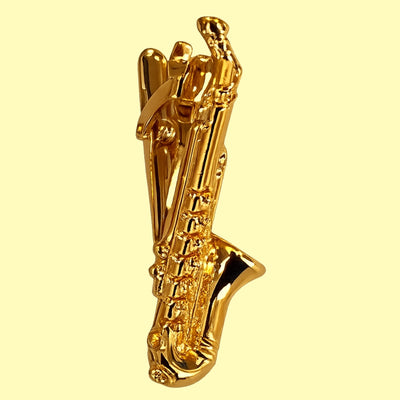 Bassin and Brown Gold Saxophone Tie Bar