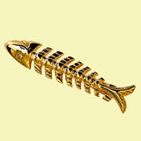 Bassin and Brown Gold Fish Skeleton Tie Bar