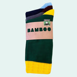 Bassin and Brown Men’s 3-Pack Bamboo Socks with Contrasting Heels & Toes – Bottle Green, Navy & Smoke Grey