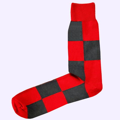 Bassin and Brown Brandon Check Socks  - Red and Grey
