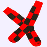 Bassin and Brown Brandon Check Socks  - Red and Grey