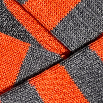 Bassin And Brown Hooped Stripe Cotton Socks - Orange and Khaki