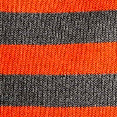 Bassin And Brown Hooped Stripe Cotton Socks - Orange and Khaki